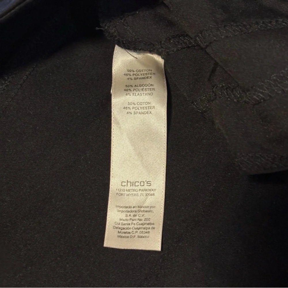Chico’s So Slimming Pants 3 Ankle Black Stretch Cotton Blend Trousers Workwear - Picture 7 of 7